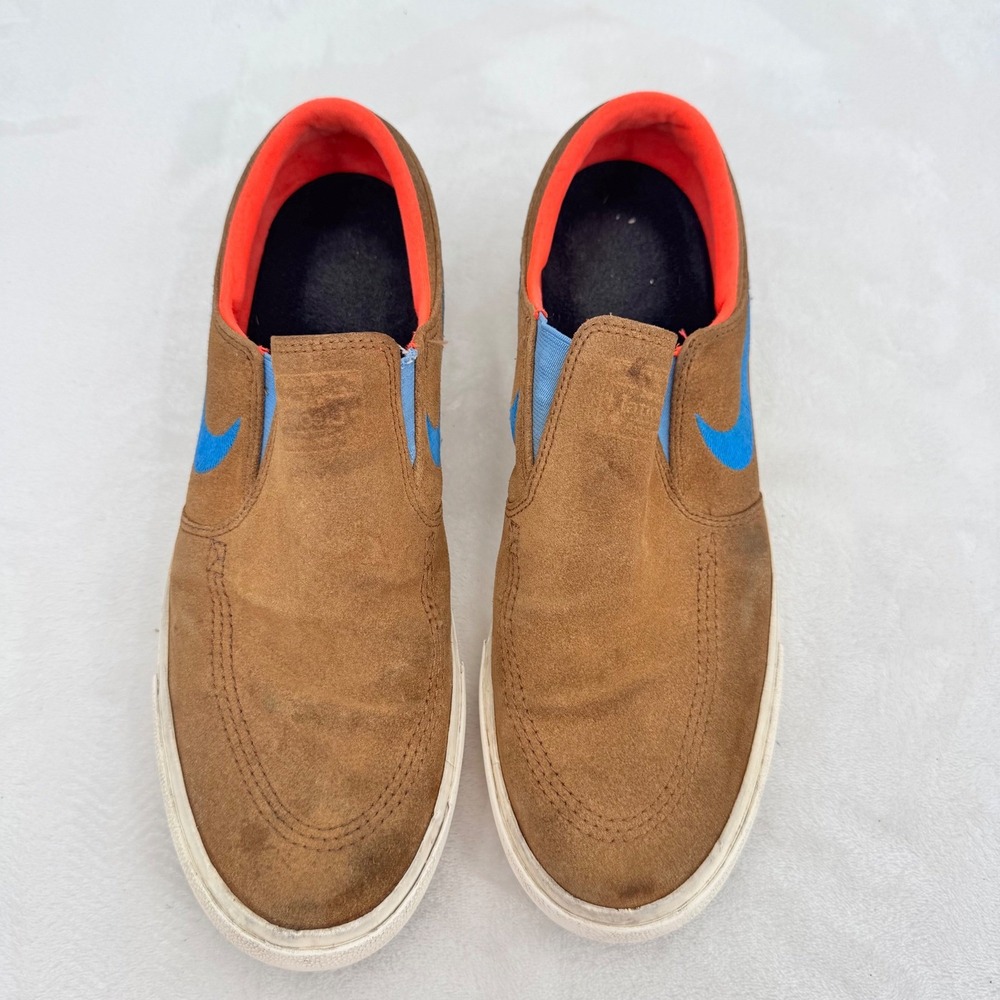 Nike Zoom SB Stefan Janoski Slip On Sneakers Shoes Tan Mens Size 10 Brown Suede